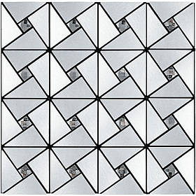 Самоклеюча алюмінієва плитка 300х300х3мм Срібло зі стразами SW-00001325