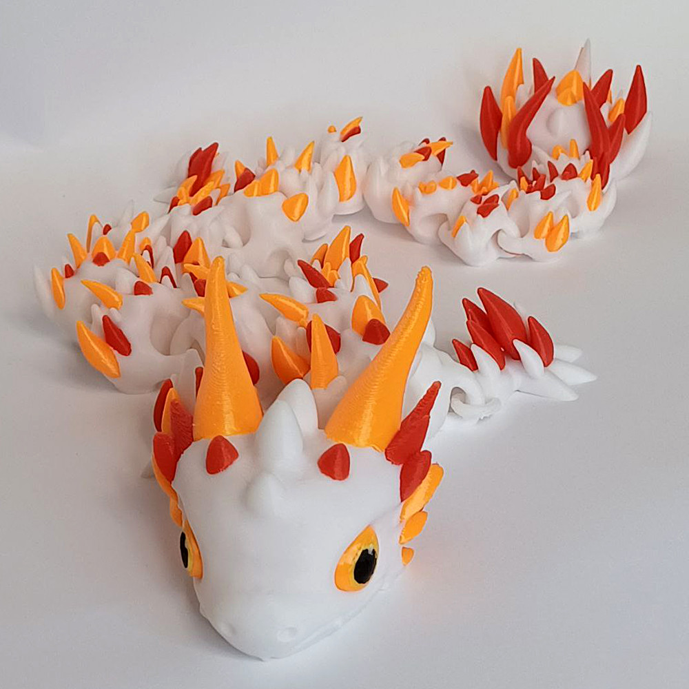 Шарнірна іграшка 3D Змія-дракон, 44 см, пластик/Гнучка іграшка змія-дракон 3д, фото 1