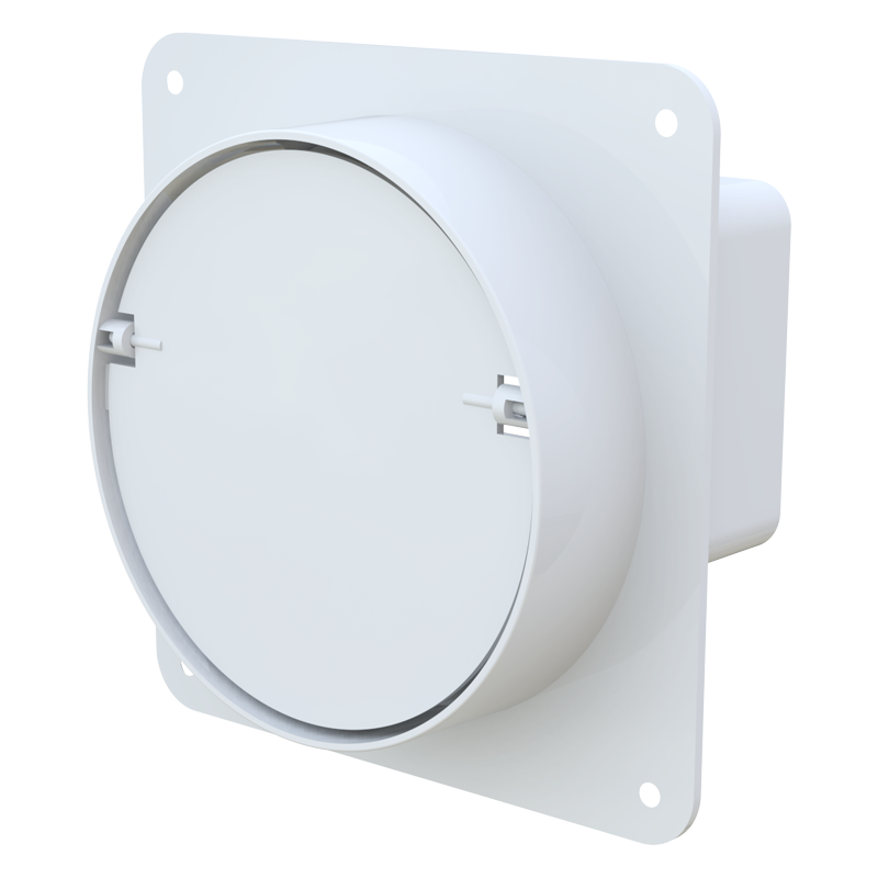 З’єднувач круглих і плоских каналів із настінною пластиною та зворотним клапаном Вентс 5511, фото 1