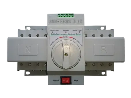 Реверсивний рубильник з мотором приводом Suntree ATS SQ3W-63A 4P AC230V I-0-II, фото 1