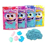 Кинетический песок Strateg Magic Sand голубой 500 г с формочками 39403-3