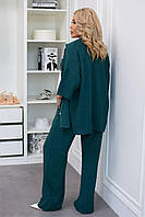 Костюм женский тройка из креп-жатки футболка, рубашка и брюки (Батал), фото 10