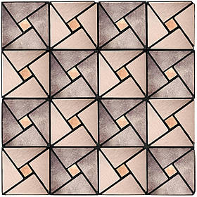 Самоклеюча алюмінієва плитка 300х300х3мм Бежева зі стразами SW-00001774