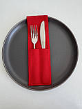 Куверт для столового приладдя на два відділення, червоний, водовідштовхувальний, фото 3