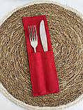 Куверт для столового приладдя на два відділення, червоний, водовідштовхувальний, фото 5