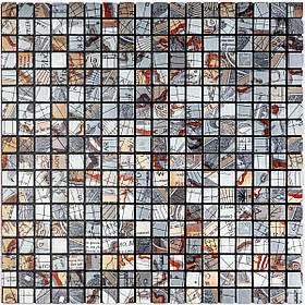 Самоклеюча алюмінієва плитка 300х300х3мм Сірий квадратик SW-00001926