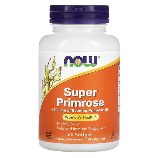 Примула Super Primrose 1300 мг NOW Foods 60 капсул, фото 1