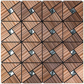 Самоклеюча алюмінієва плитка 300х300х3мм Бронза SW-00001927