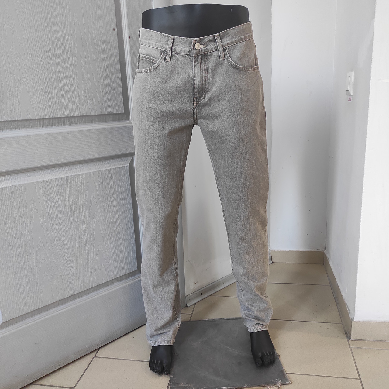 Джинси чоловічі котон прямі без стрейчу світло-сірі, фото 1