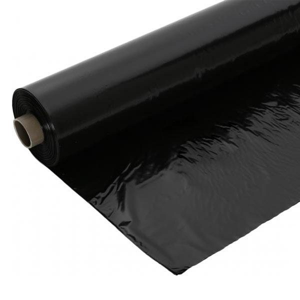 Плівка чорна для тепло- та гідроізоляції 200 мкм товщина,  ширина 6 м (3 м рукав)