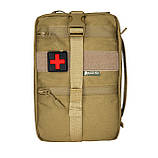 Ампульниця з системою швидкого відриву Ампульниця Marck-men на платформі з molle з кишенею під рукавички Койот, фото 5