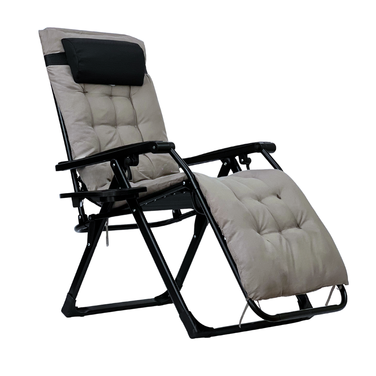 Крісло-шезлонг для відпочинку LEOBRO Zero Gravity Premium Plus Grey (LB-ZGC-K2-GRY), фото 1