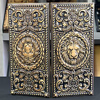 Нарди дерев'яні подарункові Лев 50×23 см довгі нарди, фото 2