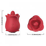 Кліторальний стимулятор, вібромасажер для клітора Rose Romance Blow Stripe Red 10 функцій, фото 3