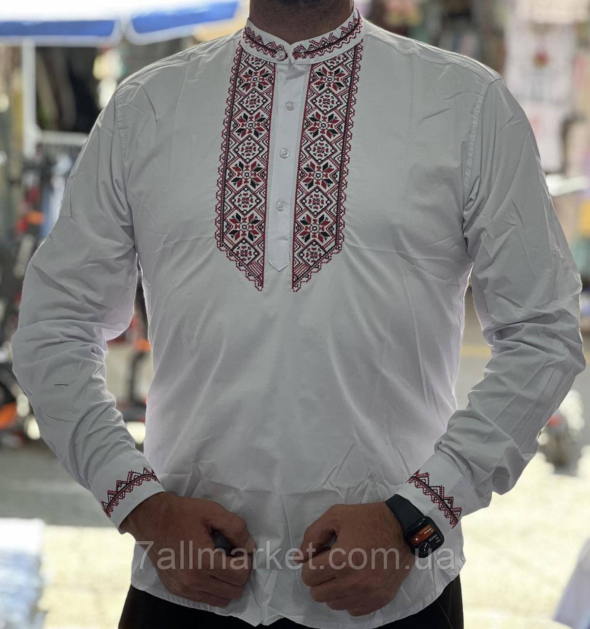 Сорочка Вишиванка чоловіча стійка розміри S-2XL (2хв) "TURHAN" недорого від прямого постачальника