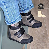 Дитячі утеплені шкіряні ортопедичні черевики на липучках на осінь 29 р, фото 3