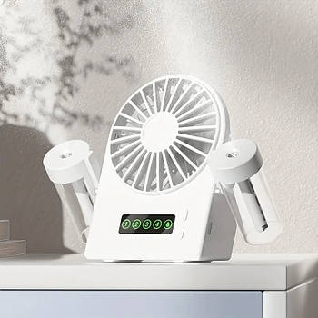 Вентилятор акумуляторний з зволоженням Table Spray Fan F8 (White)