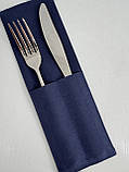 Куверт для столового приладдя на два відділення, синій, водовідштовхувальний, фото 3