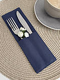 Куверт для столового приладдя на два відділення, синій, водовідштовхувальний, фото 2