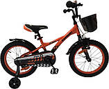 Дитячий сталевий 16 Kawasaki Ninja велосипед синій для хлопчиків, фото 3