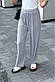 Широкі жіночі штани в рубчик Аceko сірий, фото 5