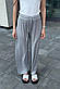 Широкі жіночі штани в рубчик Аceko сірий, фото 4