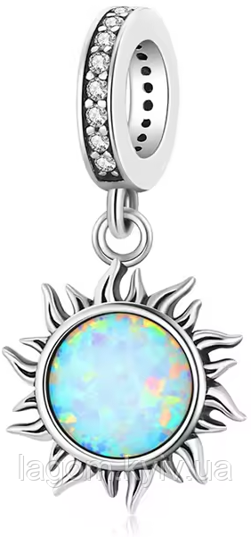 Срібний шарм-підвіска амулет-кулон в стилі PANDORA 925 проба "Sun" Сонце намистина ПАНДОРА, фото 1