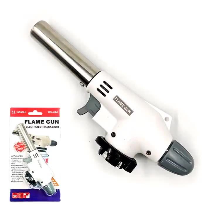 Портативний газовий пальник ручний насадка на цанговий балон з пєзопідпалом Flame gun 920