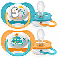 Пустушка Avent Ultra Air 6-18міс, ортодонтична, 2шт, Animal для хлопчиків