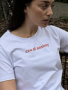 Футболка з написом "ceo of anxiety", фото 2