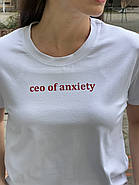 Футболка з написом "ceo of anxiety", фото 3