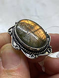 Лабрадор кільце з натуральним лабрадором в сріблі кільце з лабрадором кільце лабрадор 17,7 розмір, фото 7