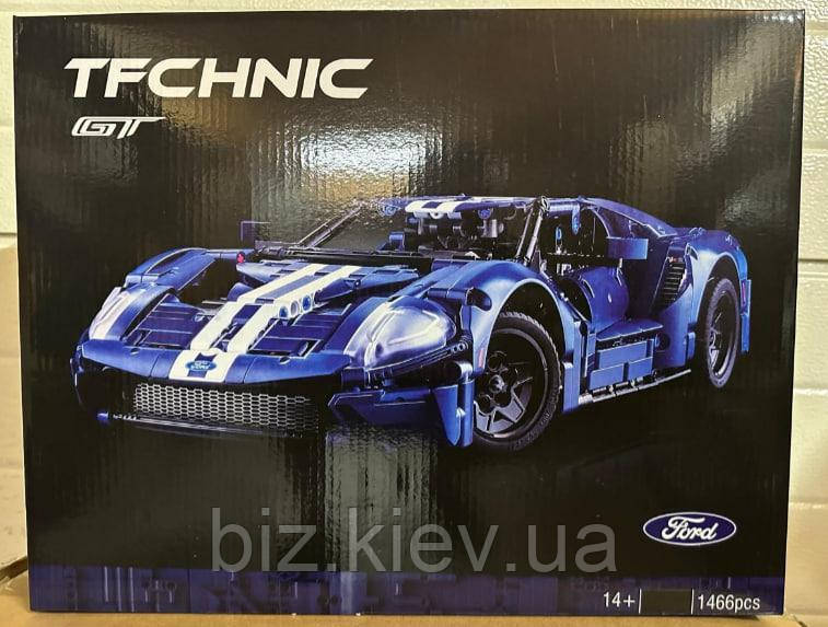 Конструктор Суперкар Ford GT з 1466 деталей, синій спортивний автомобіль, сумісний з Lego, фото 1