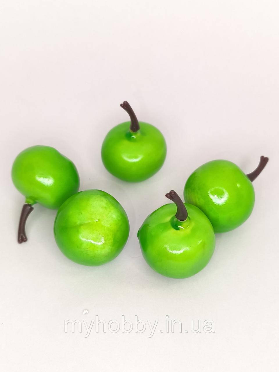 Штучне Яблучко зелене 3см - (5шт) для декору, фото 1