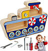 Інтерактивна розвивальна іграшка Кораблик бізіборд з інструментами / Пальчикові ігри болти дитячий розвиток, фото 2