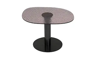 Стіл журнальний Малібу S венеціанське коричневе скло, нога метал графіт