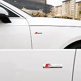 Емблема напис Sline для Audi хром 72х17 мм метал (на скотчі), фото 3