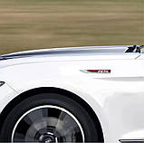 Емблема крила RS для Volkswagen 2шт 148х18 мм чорні (метал) на скотчі, фото 2