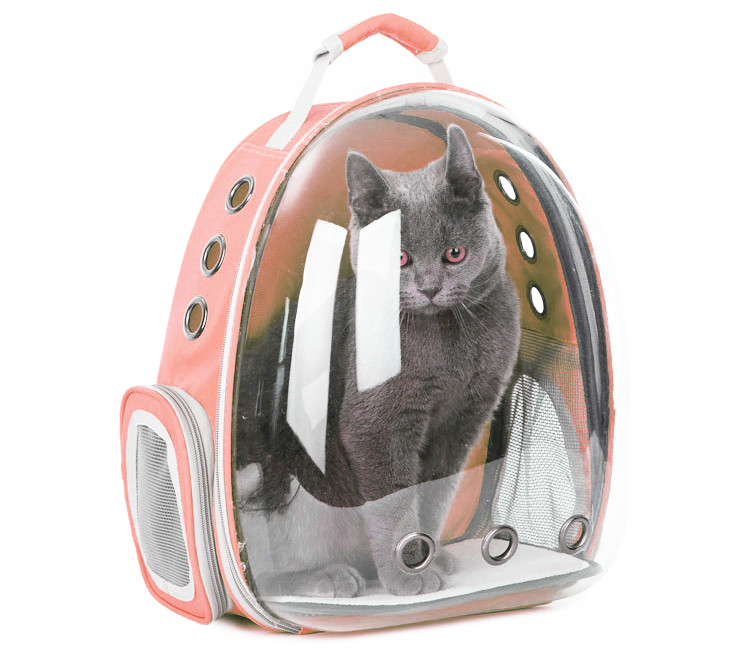 Прозорий рюкзак для перенесення тварин Pet Cat для котів та собак Peach, фото 1