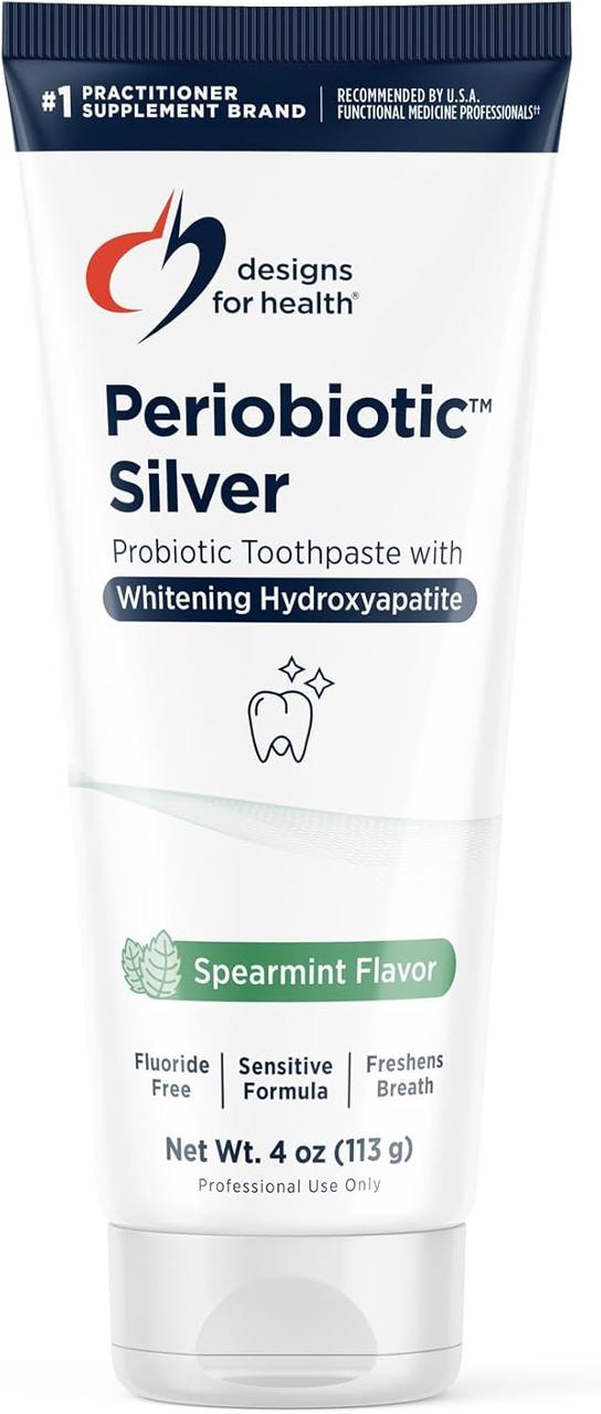 Designs for Health PerioBiotic Silver Toothpaste / Зубна паста з пробіотиком (м'ята) 118 г