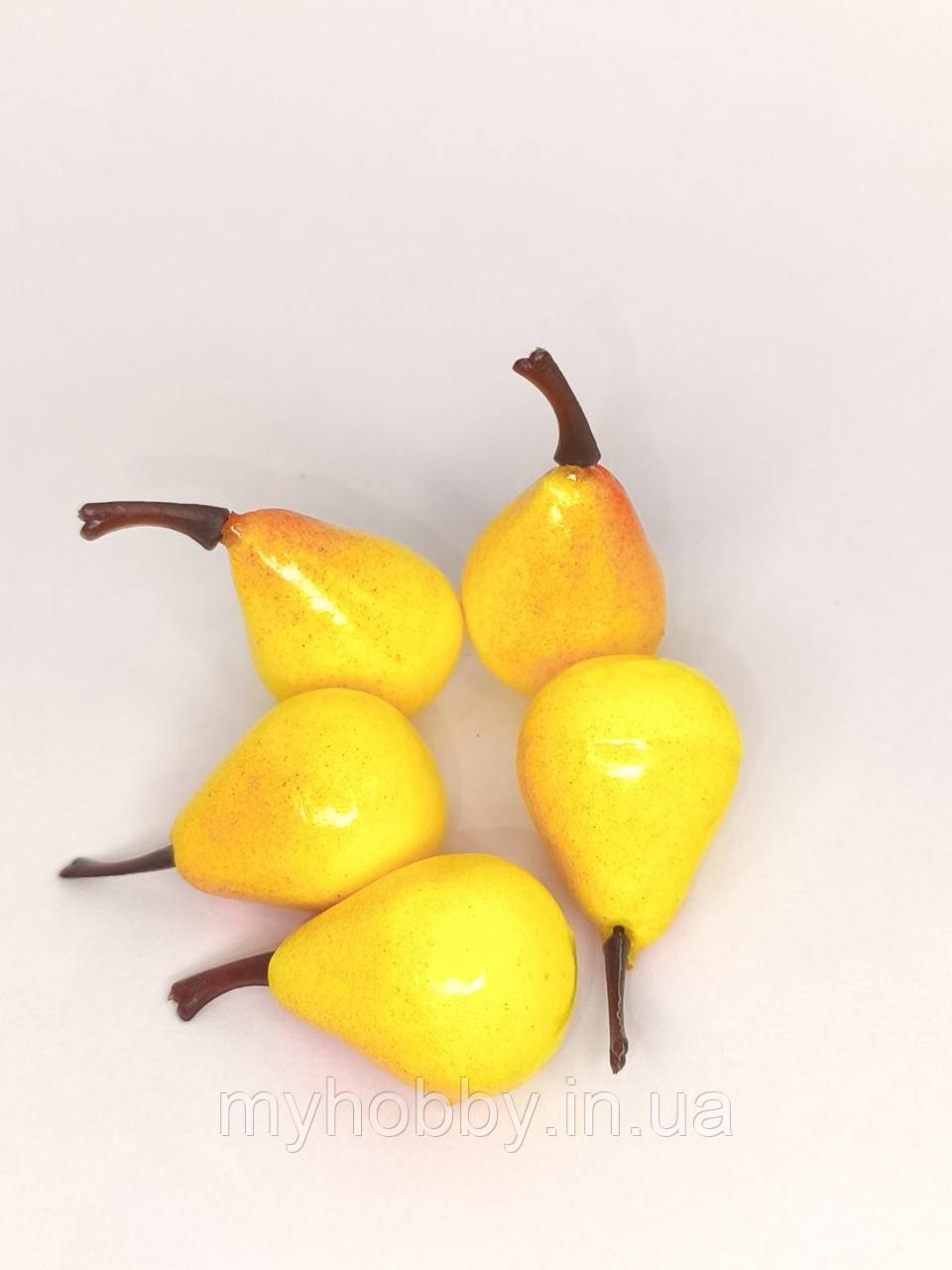 Штучна Грушка жовто-червона 3см - (5шт) для декору, фото 1