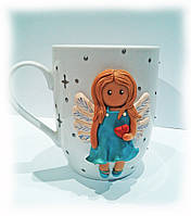 Чашка сувенир Нежный ангел Подарок девочке маме подруге на 14 февраля 8 марта день матери