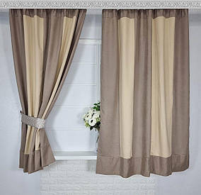 Кухонний набір штор "Рішелье", Капучіно (Шторна замша)