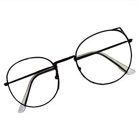 Окуляри для роботи за комп'ютером у чорній оправі з чохлом і серветкою