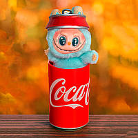 Бірюзовий Labubu у банку Coca-Cola | Labubu фігурка із серії Pop Mart The Monsters, labubu колекція