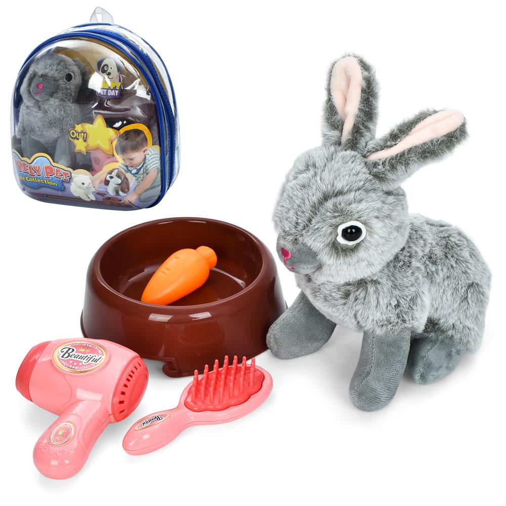 М'яка іграшка зайчик з аксесуарами 908-3, фото 1