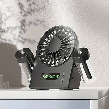 Вентилятор акумуляторний з зволоженням Table Spray Fan F8 (Black)