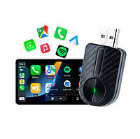 Адаптер Автомобільний Carplay Бездротовий Apple CarPlay і Android Auto 2в1 USB 5G WiFi Bluetooth Аксесуар для авто Чорний