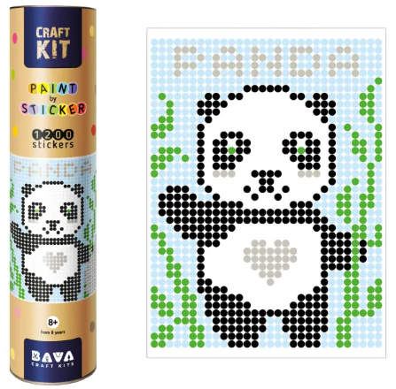 Картина по номерам з наліпками в тубусі "Панда", 33х48см, 1200 стікерів.