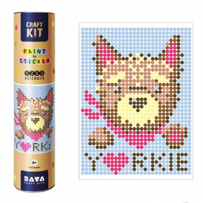 Картина по номерам з наліпками в тубусі "Йорк", 33х48см, 1200 стікерів.